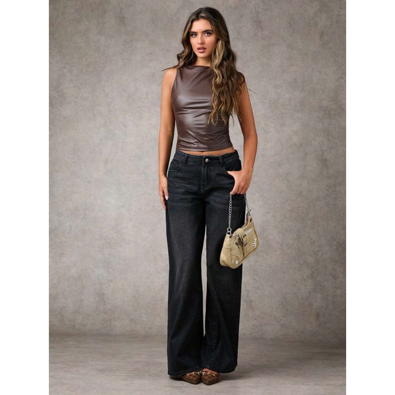 Moteriški plisuoti sijonai Slim-Fit – medvilnės-linų audinys, 2023 vasara, lengvas verslo stilius