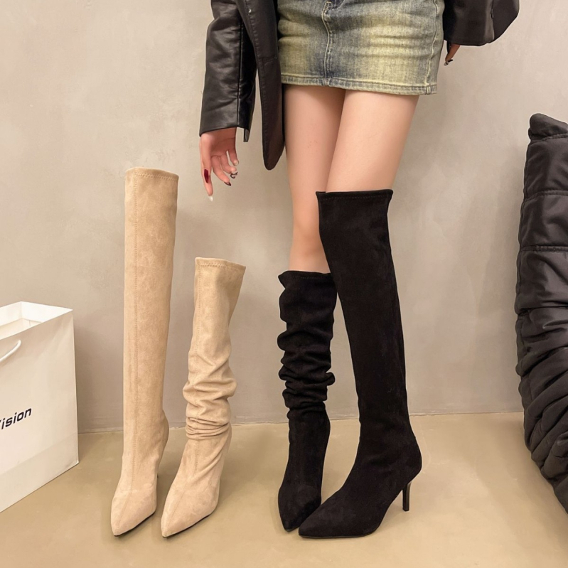 Jodinėjimo batai, retro stilius, smailus pirštas, 6–8 cm aukštas kulnas, aukštas šaftas