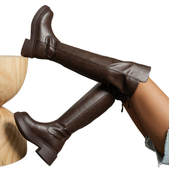 Kelio aukščio auliniai, PU viršus, apvalus pirštas, vidutinio aukščio kulnas 3-5 cm, užtrauktukas gale