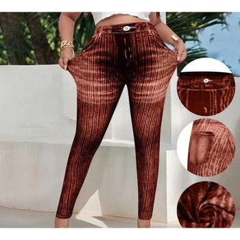 Κορεατικό στυλ καπρί παντελόνια με μοτίβο αγελάδας, υψηλή μέση, ύφασμα από μπαμπού