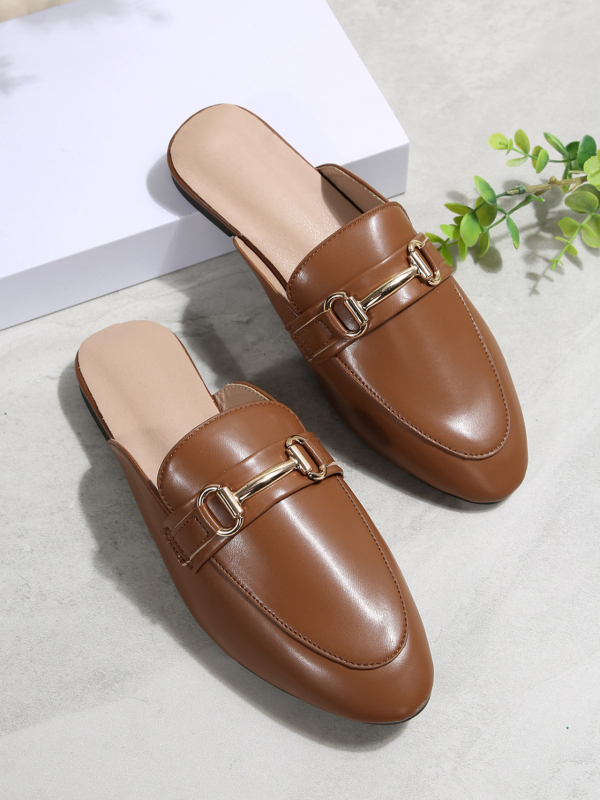 Γυναικείες δερμάτινες καλοκαιρινές σανδάλες με επίπεδη σόλα, PU πάνω, σόλα από καουτσούκ, επένδυση από συνθετικό δέρμα, συγκολλημένη σόλα, πάχος σόλας 3–5 cm