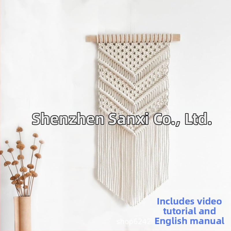 Kit DIY pentru bradul de Crăciun – ornament din sfoară împletită din bumbac, stil european-american, pentru Crăciun