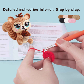 Komplet materijala za lutke za početnike — kukičanje životinja, Junzhi, broj artikla 20250626001, stil sladak/crtani