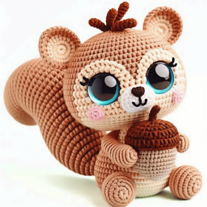 Komplet materijala za lutke za početnike — kukičanje životinja, Junzhi, broj artikla 20250626001, stil sladak/crtani