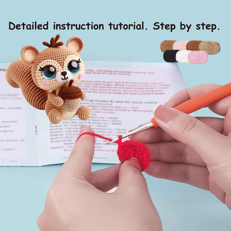 Komplet materijala za lutke za početnike — kukičanje životinja, Junzhi, broj artikla 20250626001, stil sladak/crtani