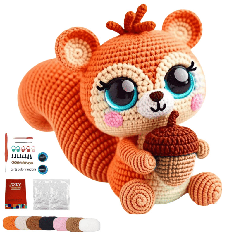 Komplet materijala za lutke za početnike — kukičanje životinja, Junzhi, broj artikla 20250626001, stil sladak/crtani