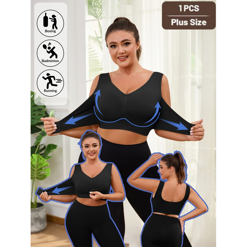 Sporta krūšturu komplekts ar trijstūra kupām, vidēji formētām kupām, akrila audums, spandeksa oderes, Back Beauty un pastoraļa stils.