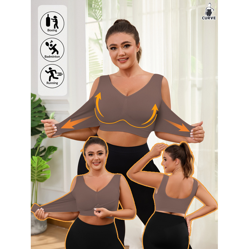 Sporta krūšturu komplekts ar trijstūra kupām, vidēji formētām kupām, akrila audums, spandeksa oderes, Back Beauty un pastoraļa stils.