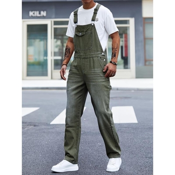 Ανδρικά casual ολόσωμες φόρμες, ύφασμα corduroy-linen, ανθεκτικό στη φλόγα, άνοιξη 2025