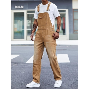 Ανδρικά casual ολόσωμες φόρμες, ύφασμα corduroy-linen, ανθεκτικό στη φλόγα, άνοιξη 2025