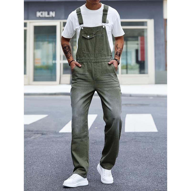 Salopetă bărbătească casual, țesătură corduroy-linen, ignifugă, primăvara 2025