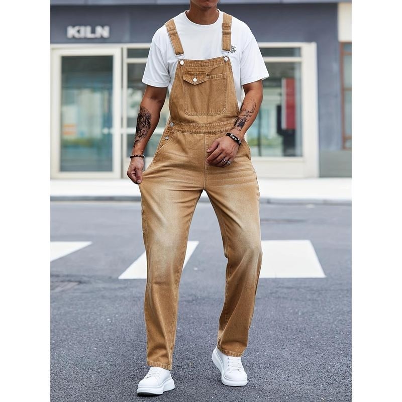 Salopetă bărbătească casual, țesătură corduroy-linen, ignifugă, primăvara 2025