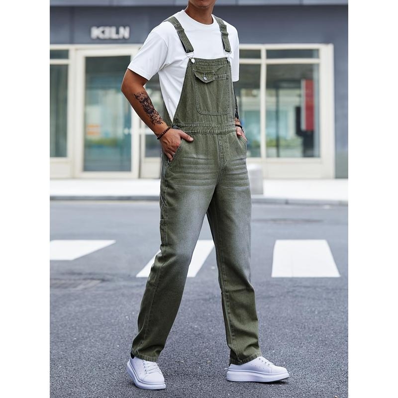 Salopetă bărbătească casual, țesătură corduroy-linen, ignifugă, primăvara 2025