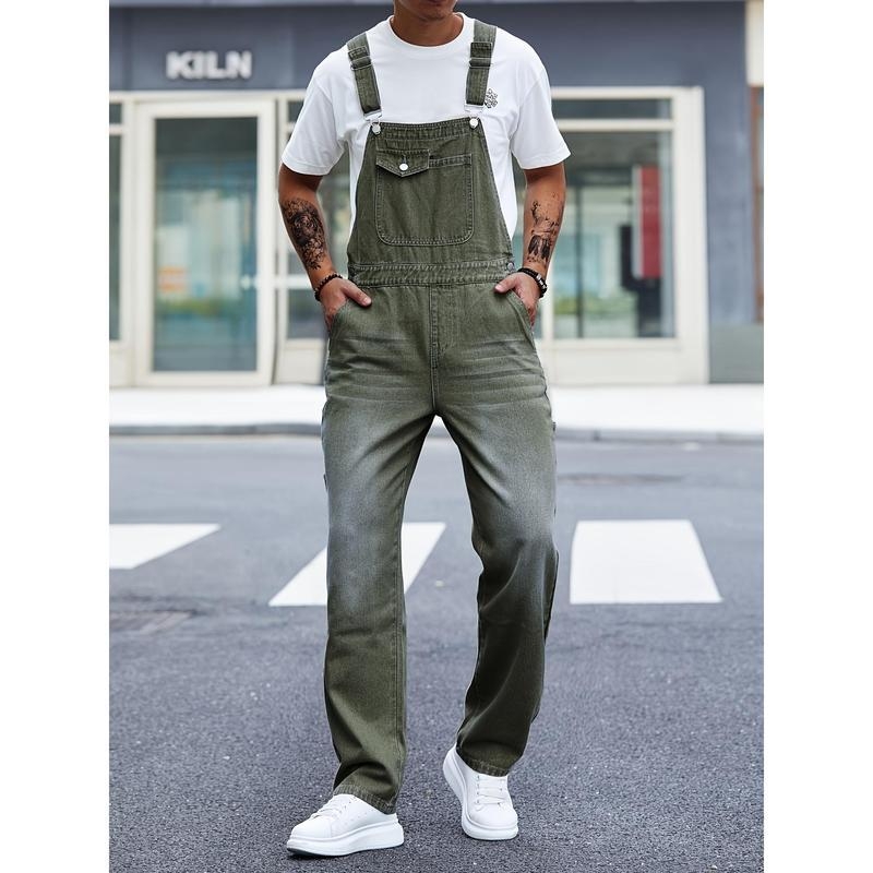 Salopetă bărbătească casual, țesătură corduroy-linen, ignifugă, primăvara 2025