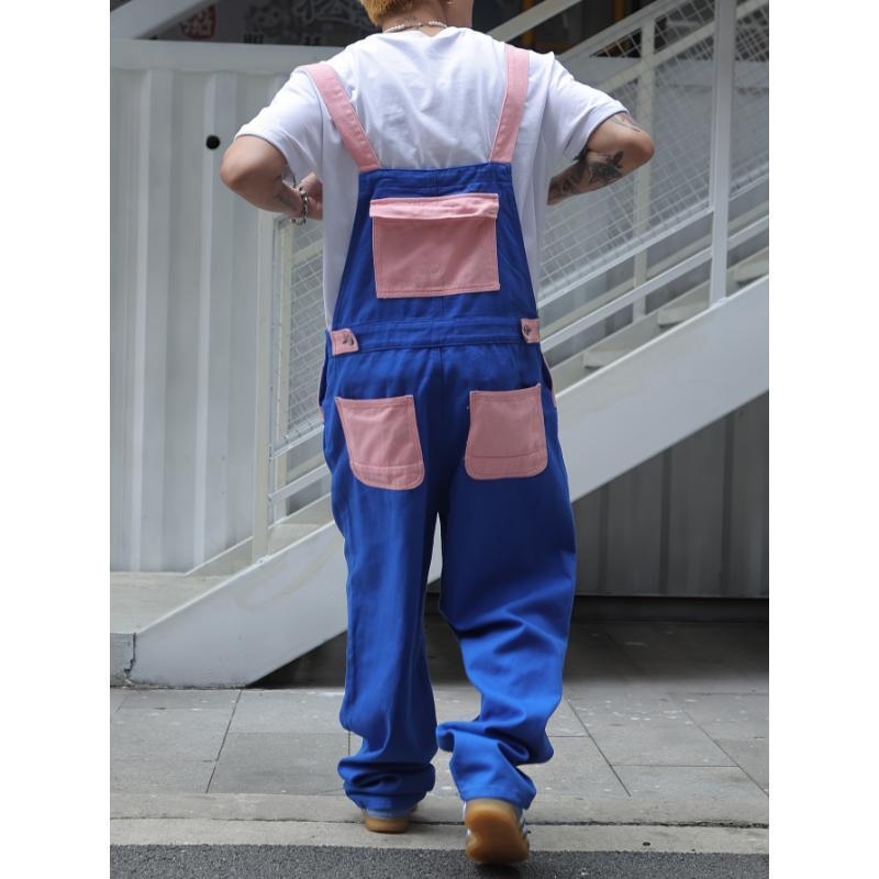 Pantaloni de lucru din denim pentru bărbați, cu panouri patchwork, din amestec de poliester, respirabili, toamna 2022, potriviți pentru zile ploioase