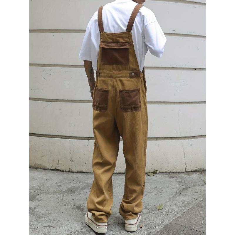 Pantaloni de lucru din denim pentru bărbați, cu panouri patchwork, din amestec de poliester, respirabili, toamna 2022, potriviți pentru zile ploioase