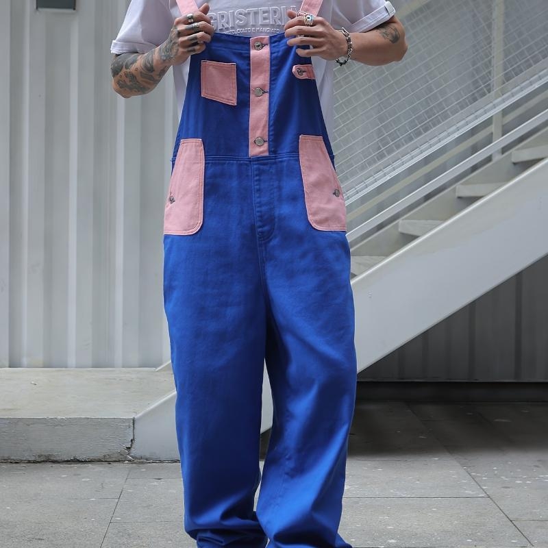 Pantaloni de lucru din denim pentru bărbați, cu panouri patchwork, din amestec de poliester, respirabili, toamna 2022, potriviți pentru zile ploioase