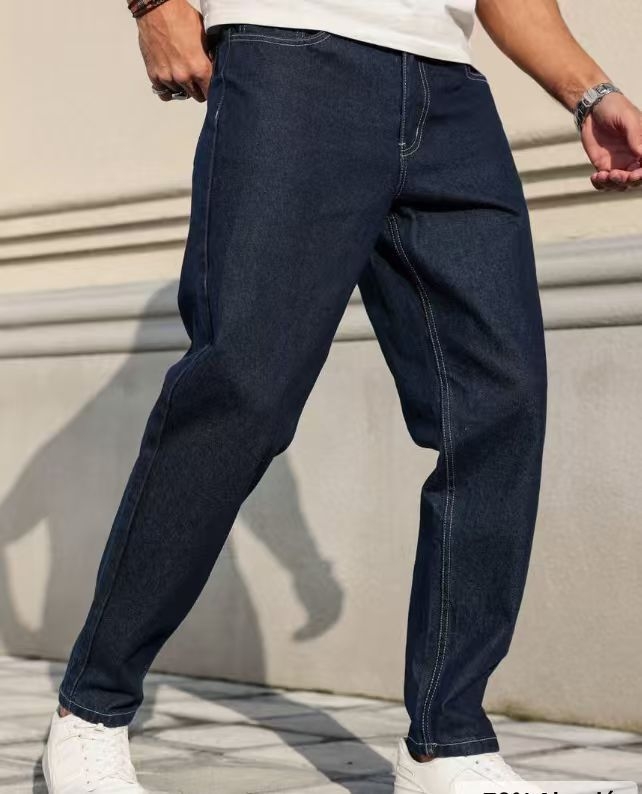Džinsai su tiesia kojų linija, išplauti džinsai, vidurio juosmens, 90% medvilnė, 9/10 ilgio, vyrai