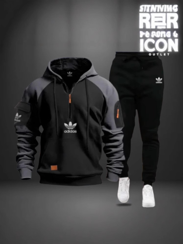 Vyrų užtrauktinis džemperis su rankos kišene, poliesteris 91–95%, ilgos rankovės, ruduo 2024