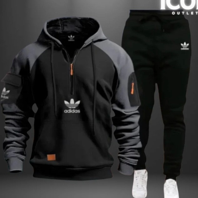 Vyrų užtrauktinis džemperis su rankos kišene, poliesteris 91–95%, ilgos rankovės, ruduo 2024