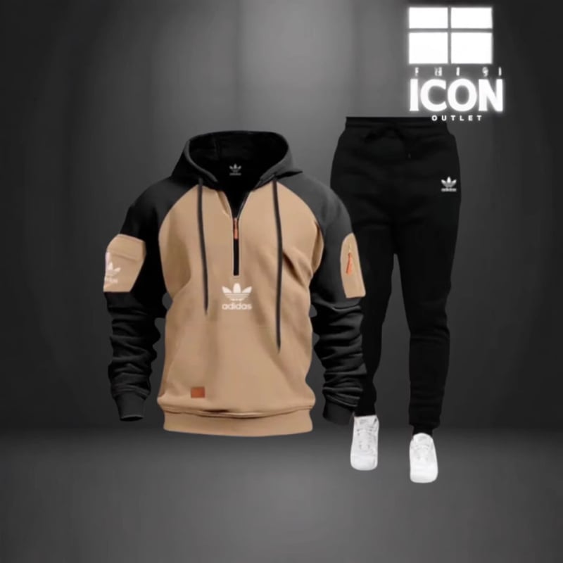 Vyrų užtrauktinis džemperis su rankos kišene, poliesteris 91–95%, ilgos rankovės, ruduo 2024