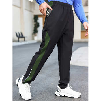 Ανδρικά αθλητικά παντελόνια, σχέδιο Pencil Pants, φαρδιά γραμμή, ελαστική μέση, φλις επένδυση, Lycra