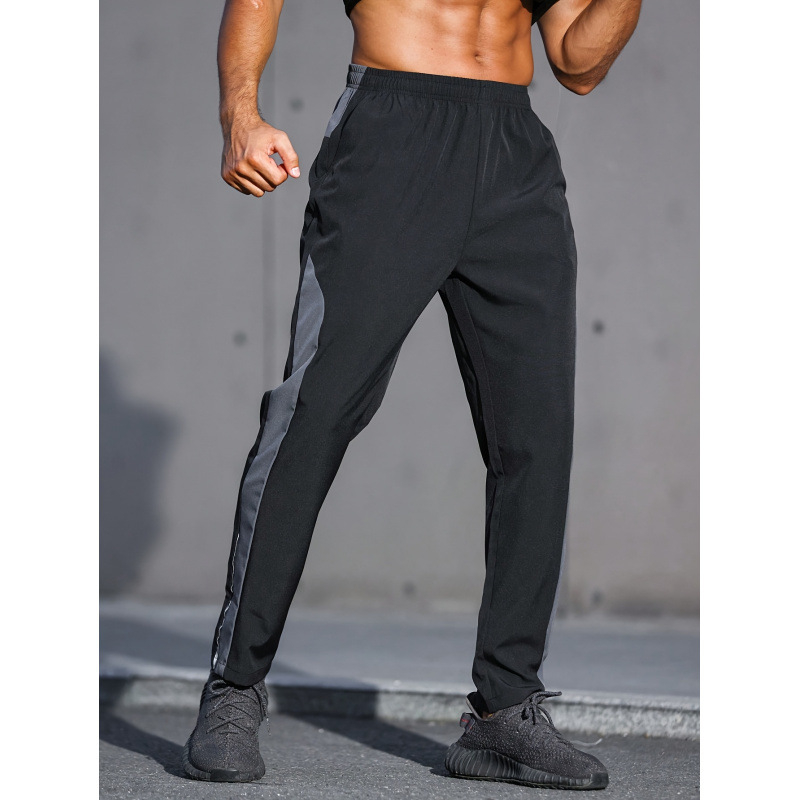 Pantaloni sport pentru bărbați, design Pencil Pants; croială lejeră; talie elastică; căptușeală de fleece; Lycra