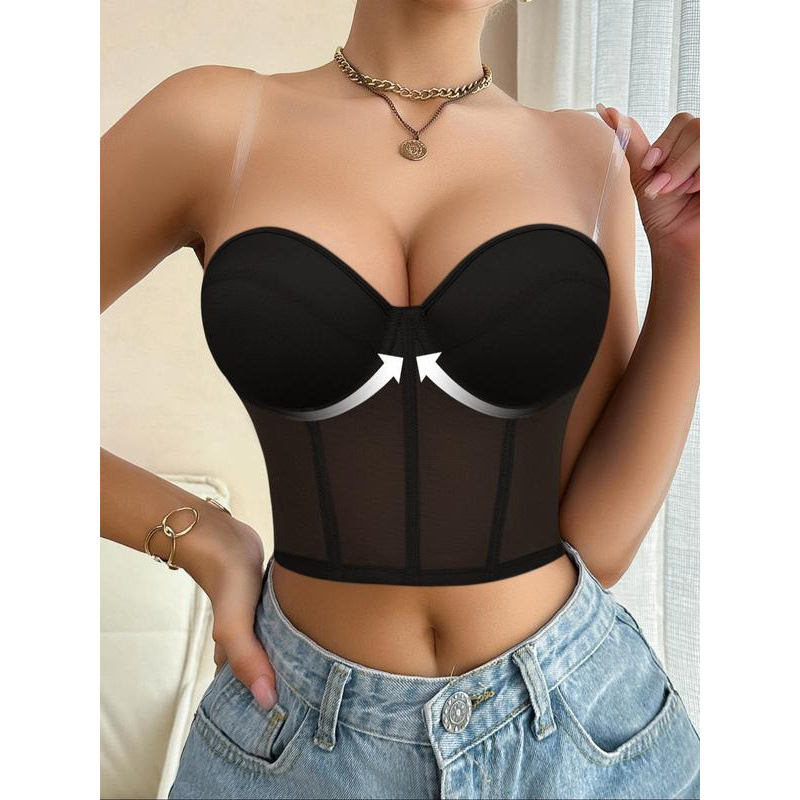 Krūšturu komplekts ar push-up efektu, trijstūra formas kausi, vidēji veidoti kausi, oderējums: spandeks