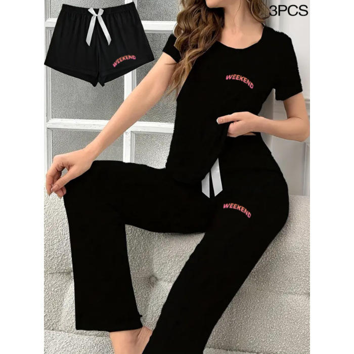 Éjszakai nadrágok poliészterből, vékony anyag, minimalistás mintázat, hosszú nadrág, otthoni casual viselet