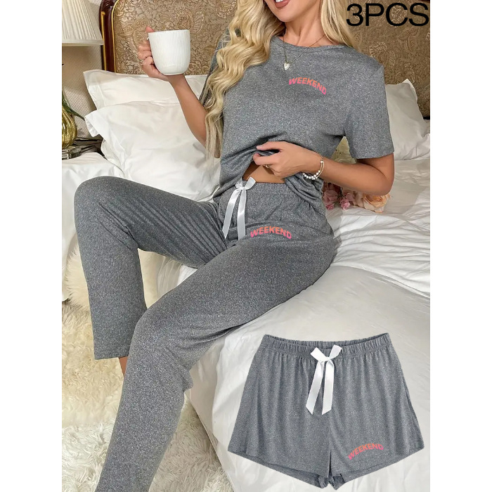 Éjszakai nadrágok poliészterből, vékony anyag, minimalistás mintázat, hosszú nadrág, otthoni casual viselet