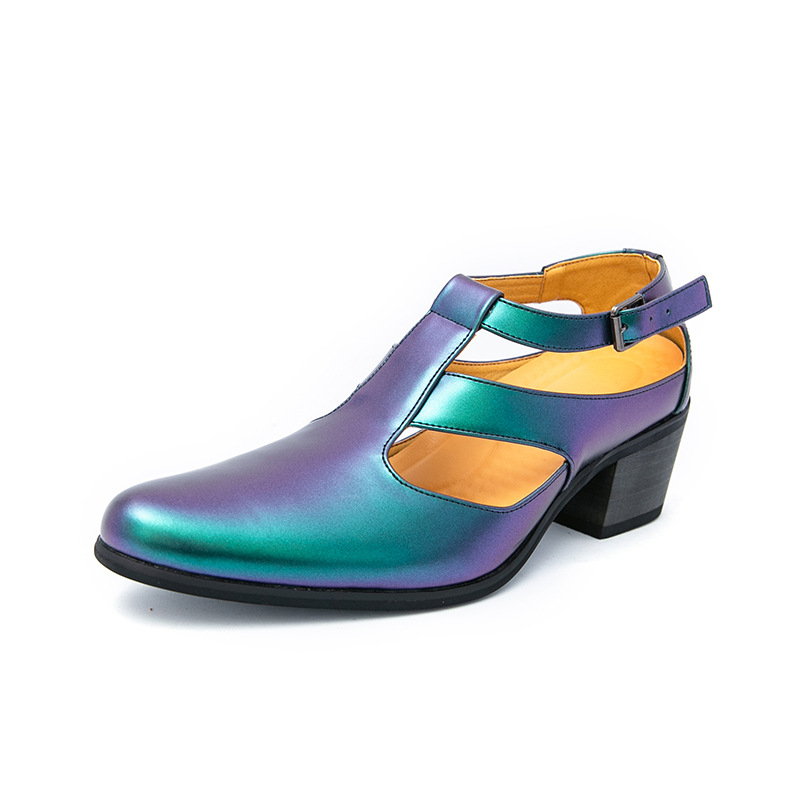 Vyriski kvėpuojantys sandalai romėniško stiliaus su sagtimi, viršutinė dalis iš dirbtinės PU