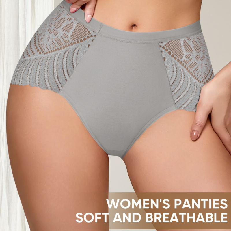 Moterų aukšto juosmens be siūlių apatiniai iš medvilnės – kvėpuojantys, švelnūs, megzti