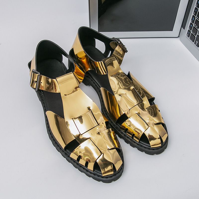 Vyriniai sandalai, kvėpuojantis dizainas, viršus dirbtinis PU, padas guma, užsegimas sagtimi, kasdienis stilius, uždarta pirštas