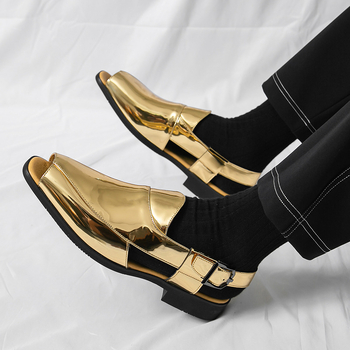 Vyriski PU dirbtinės odos sandalai su atvirais pirštais, kvėpuojantys, sagties užsegimas, gumos padas