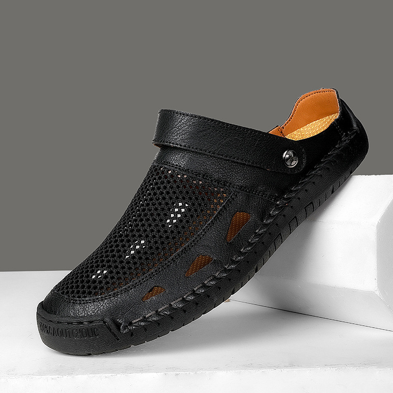 Vyriški EVA sandalai su kvėpuojančiu tinkliniu viršumi, atviras pirštas, slip-on užsegimas