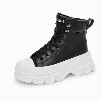 Ανδρικά sneakers SLNU★3 | Με στρογγυλή μύτη, PU επάνω μέρος, χαμηλό ύψος, κορδόνια, καουτσούκ σόλα