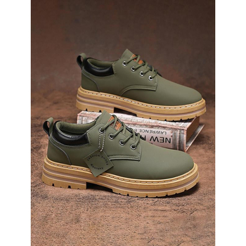 Ανδρικά Παπούτσια Οξφορντ με άνω μέρος από κάνναβη, δερμάτινο καπάκι δακτύλου, μοτίβο Brogue Wing, ρηχό άνοιγμα