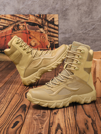 W511 Vieglie militārie zābaki vīriešiem - siets + āda, pārgājieni, kalnu pārgājieni, tuksneša apvidi