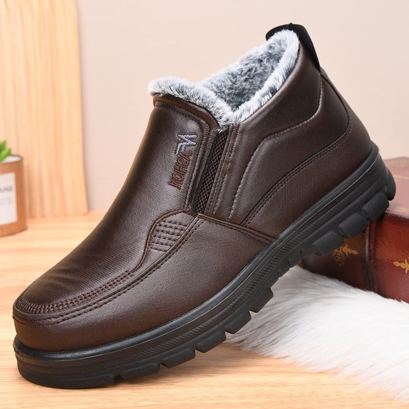 Ανδρικές παντόφλες με επάνω από συνθετικό δέρμα, PU σόλα, χειμώνας-άνοιξη, άνετο στυλ, ελαφριές