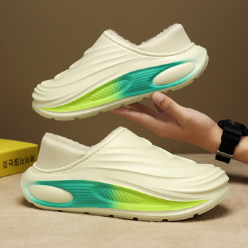 Ανδρικές παντόφλες – διαπνέουσες EVA επάνω μέρος και EVA σόλα, για χειμώνα, με στρογγυλή μύτη, καθημερινές οικιακές παντόφλες