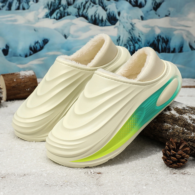 Vīriešu čības – elpojošs EVA augšdaļa un EVA zole, ziema, apaļš purns, ikdienas mājas apavi