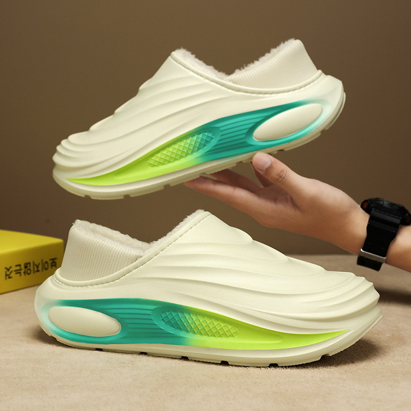 Vīriešu čības – elpojošs EVA augšdaļa un EVA zole, ziema, apaļš purns, ikdienas mājas apavi