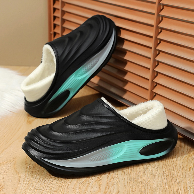 Vīriešu čības – elpojošs EVA augšdaļa un EVA zole, ziema, apaļš purns, ikdienas mājas apavi