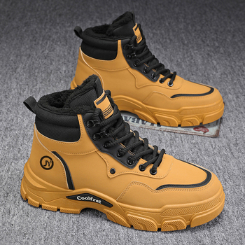 Ανδρικά μποτάκια Martin, χειμερινά, σόλα καουτσούκ, PU πάτος, μεσαίο ύψος, επένδυση από διχτυωτό ύφασμα