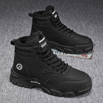 Ανδρικά μποτάκια Martin, χειμερινά, σόλα καουτσούκ, PU πάτος, μεσαίο ύψος, επένδυση από διχτυωτό ύφασμα