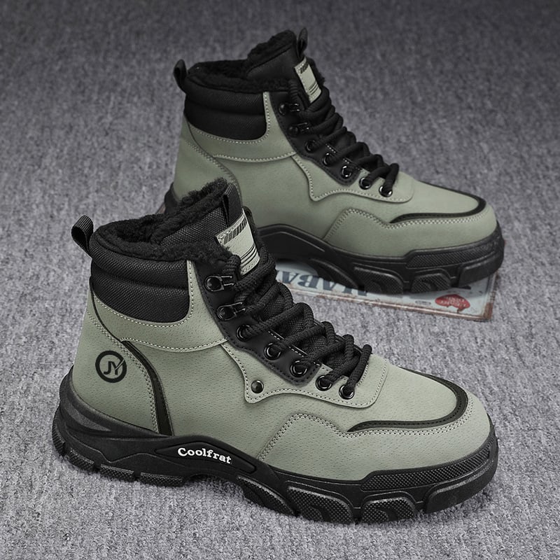 Férfi Martin bakancsok, téli, gumírozott talppal, PU talpabetét, középmagas szár, elöl fűzőzős, hálós bélés