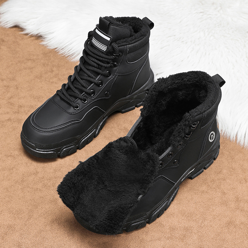 Férfi Martin bakancsok, téli, gumírozott talppal, PU talpabetét, középmagas szár, elöl fűzőzős, hálós bélés