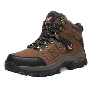 Snehové čižmy vysoké, horná časť z pravej kože, gumová podrážka, teplé, casual štýl