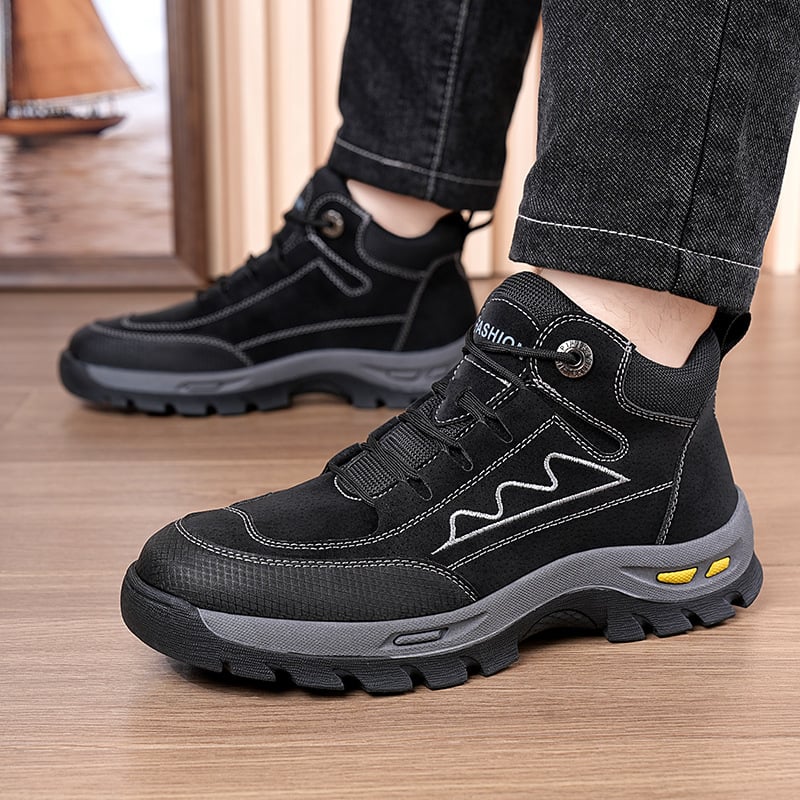 Ανδρικά μποτάκια χιονιού, υψηλά, με επένδυση φλίς, αδιάβροχα, αντιολισθητικά, ζεστά, σόλα καουτσούκ