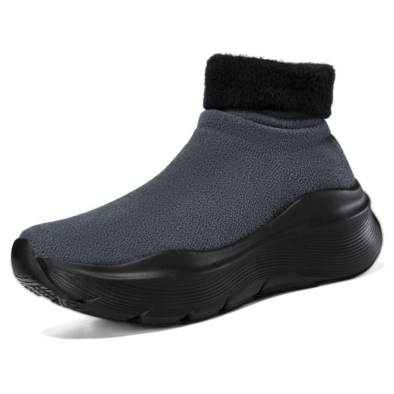 Unisex ziemas kokvilnas apavi ar fleece iekšpusi, bieza zole, slip-on